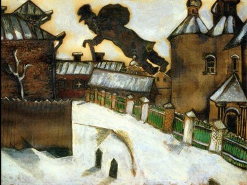 contemporain Tableau Peinture - Vieux Vitebsk contemporain Marc Chagall